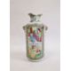 19th century famille rose Canton porcelain vase with figural decoration, ring mask handles, 19.5cm - Image 1 of 6