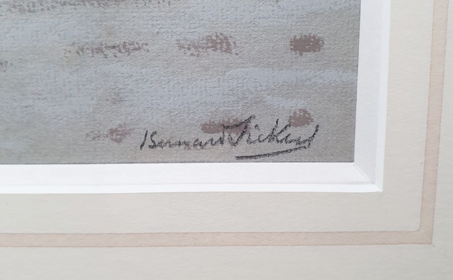 Bernhard Sickert (1863-1932) Pastel  Boats in harbour, signed lower right, 27cm x 38.5cm - Image 5 of 5