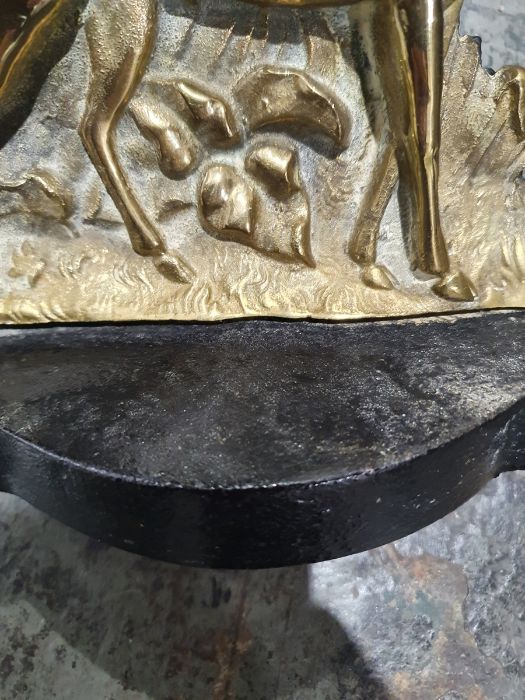 Victorian brass and iron doorstop, the body formed as a stag, on a heavy cast iron baseCondition - Image 5 of 15