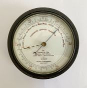 Late 19th/early 20th century brass cased barometer by Negretti and Zambra, the dial marked '