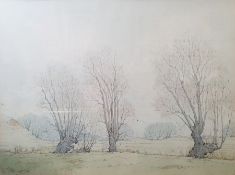 Kenneth Pengelly  Watercolour drawing  Romney Marsh, early morning, watercolour no.2, signed and