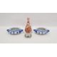 Asian porcelain iron red and gilt bottle vase painted with figures in interior within gilt key- - Image 3 of 6