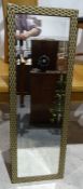 Rectangular mirror in woven-effect frame, 125cm x 41cm