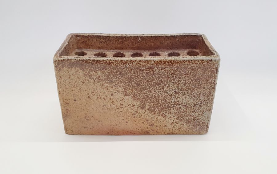 Sarah Walton (British, b.1945) a salt glazed flower brick, impressed "SW" mark to base (H. 12cm, - Image 2 of 4