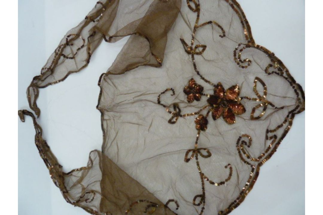 Antique lace collars and shawls, needlepoint, Nottingham lace, etc. x 5 and  a vintage brown net - Image 5 of 6