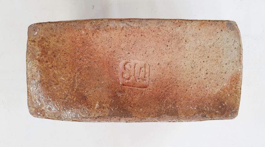 Sarah Walton (British, b.1945) a salt glazed flower brick, impressed "SW" mark to base (H. 12cm, - Image 4 of 4