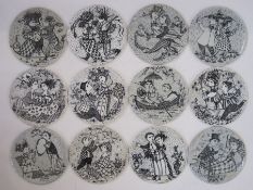 Bjorn Winblaad for Nymolle Denmark set of 14 wall plaques (numbers 4 & 6 duplicated), two