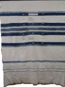 Two vintage African handwoven Malian Fulani striped cotton cloth covers, both hand-stitched in seven