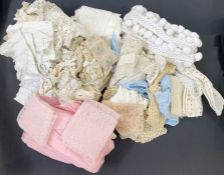 Quantity of assorted dress and furnishing trimmings to include braid, crochet, lace broderie