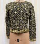 Adrienne Vittadini- embroidered and embellished box jacket with full length sleeves, embroidered