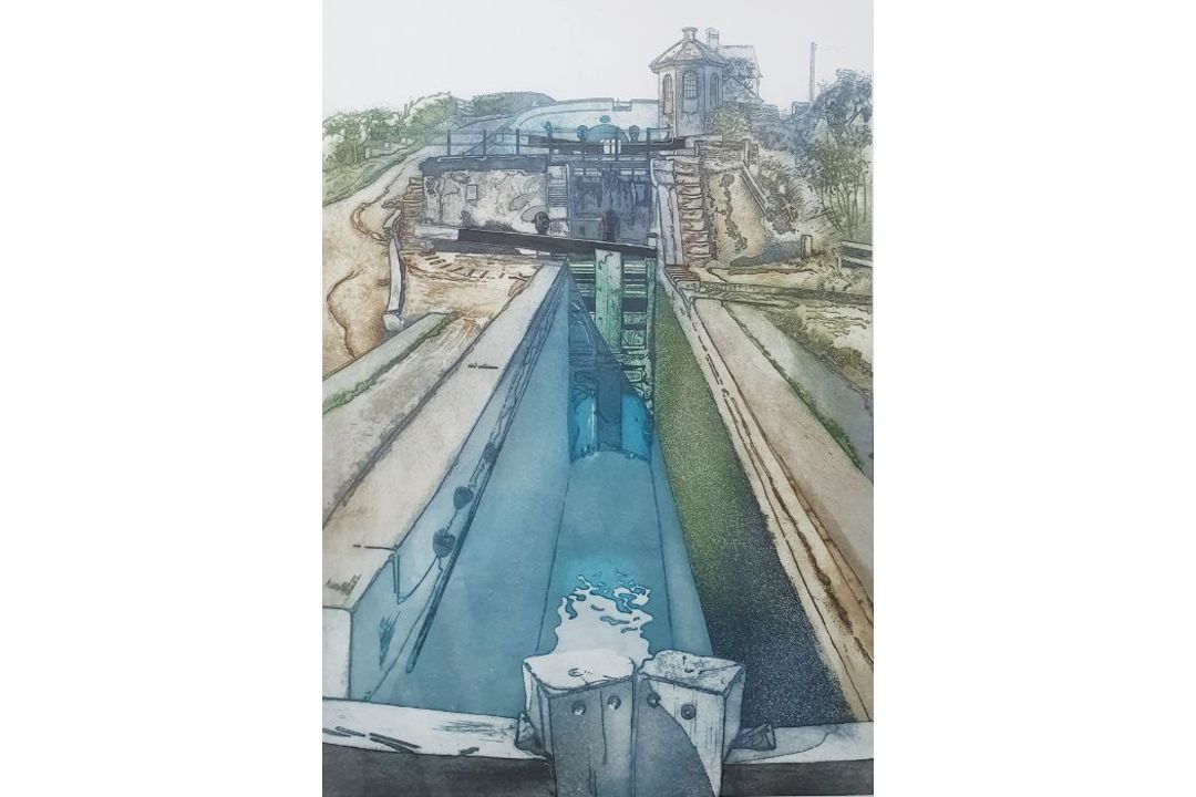 Gordon E Miles (b.1947)  Etching and aquatint "Bratch Locks", titled, signed and numbered 46/150 - Image 1 of 6