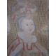 Mid-18th century antique needlepoint settee cover, depicting a noble lady and gentleman with two - Image 4 of 13