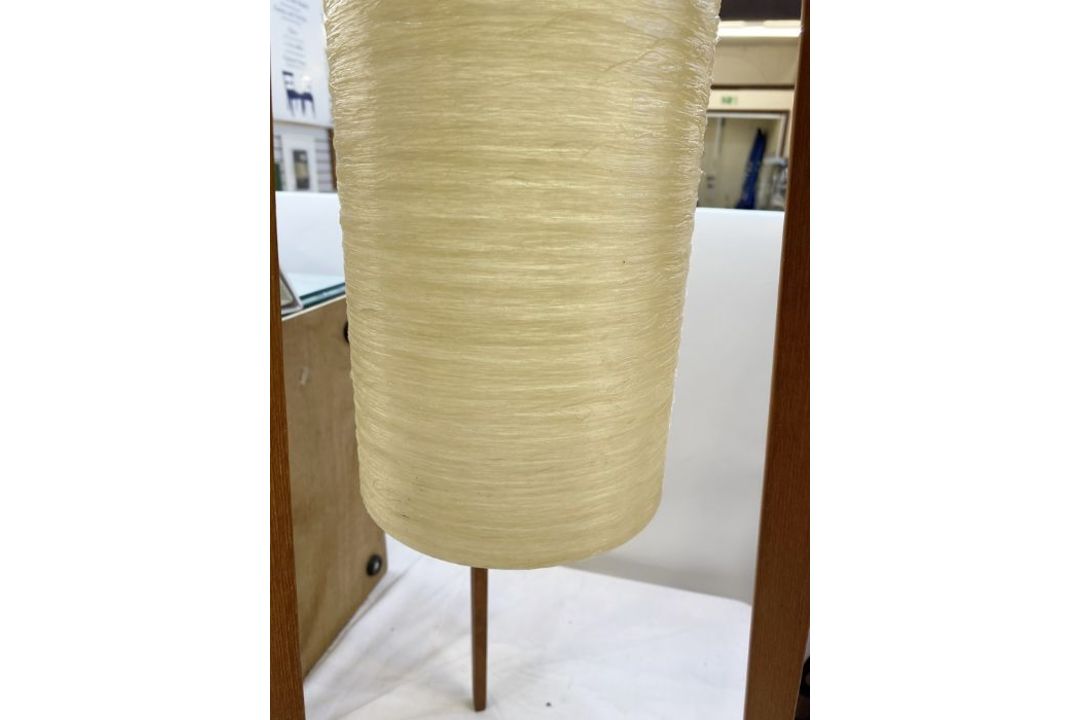 Mid-century Rocket floor lamp possibly by Novoplast, teak tripod frame with fiberglass shade, - Image 5 of 6