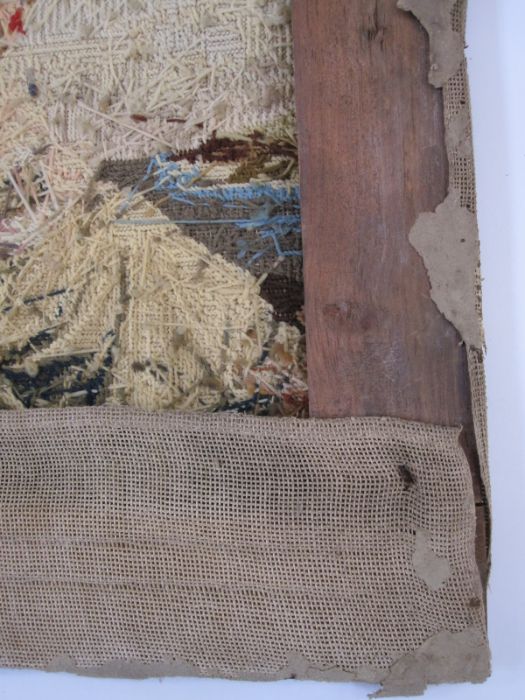 19th century needlepoint embroidery of biblical scene, titles in German gothic script, 'Exile from - Image 8 of 12