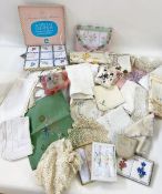 Quantity of table linen to include cut and drawn thread table cloths, damask table napkins, (2