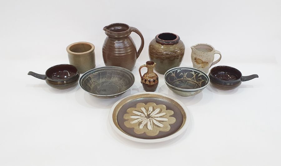 Sidney Tustin (1913-2005) for Winchcombe Pottery, a slipware oil pot, impressed marks to base (h.