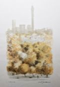 After David Gentleman (b.1930)  Chromolithograph print British Telecom tower, signed and numbered