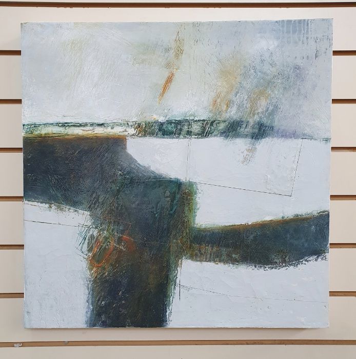 Peter Wray and Judy Collins (contemporary)  Oil on canvas  Abstract painting with geometric - Image 2 of 3
