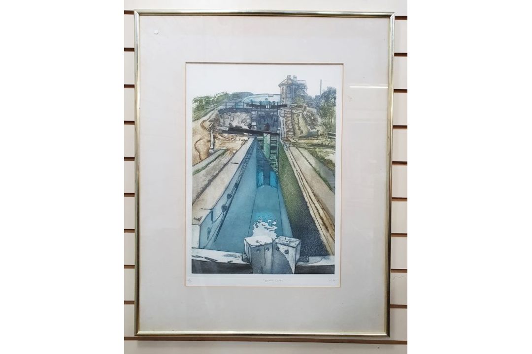 Gordon E Miles (b.1947)  Etching and aquatint "Bratch Locks", titled, signed and numbered 46/150 - Image 2 of 6