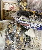 Large selection of vintage buttons, thimbles, sewing accessories (1 box)