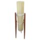Mid-century Rocket floor lamp possibly by Novoplast, teak tripod frame with fiberglass shade, - Image 1 of 6