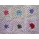 Vintage 1960's - 70's large crocheted blanket, coloured squares with fringe - Image 3 of 4