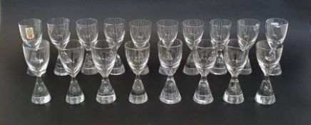 Set of eighteen Holmegaard 