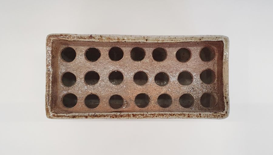 Sarah Walton (British, b.1945) a salt glazed flower brick, impressed "SW" mark to base (H. 12cm, - Image 3 of 4
