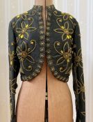 Vintage black satin jacket (owned by the vendor's grandmother,) labelled 'Global, Made in the
