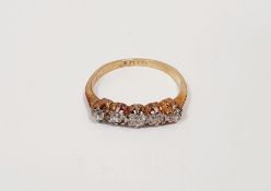 18 carat gold and diamond five-stone ring