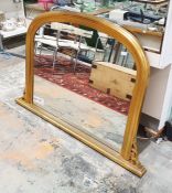 Modern gilt framed overmantel mirror