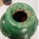 19th century French / Continental green glazed searthenware twin-handled pot with wreath and leaf - Image 5 of 6