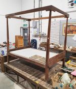 17th century four poster bed, oak frameCondition ReportH. 189 x L. 190 x W. 124cm Mattress L. 179