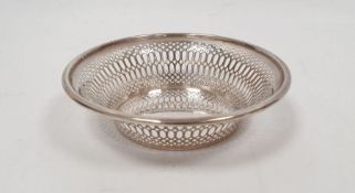 1920's silver circular bowl with pierced decoration, Chester 1923, makers Baker Brothers, 13.7cm