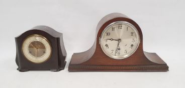 Two early to/mid 20th C mantel clocks. The first by Smiths in bakelite case with starburst effect