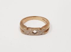 9 carat gold and diamond modern ringCondition ReportSome light surface scratches to the gold. Unable