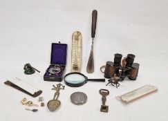 Pair of vintage Bausch and Lomb  30 mm binoculars, a vintage Aperiodique volt meter with case, a