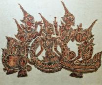 20th century Eastern school  Watercolour Study of deities playing instruments, unsigned, 46cm x 53cm