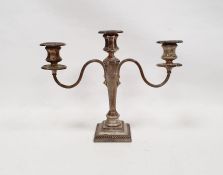 1920's weighted silver three-branch candelabrum, Birmingham 1928, makers mark worn, 22cm high