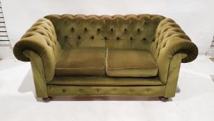 Two-seat Chesterfield-type office reception sofa