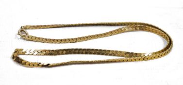 9ct gold herringbone chain-link necklace, 10g approx.