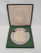 Limited edition silver trophy plate no.1140/2000 designed by John Skeaping RA, in commemoration of