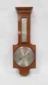Wall hung compensated barometer by Negretti and Zambra (No. 14785) in rectilinear banjo style case