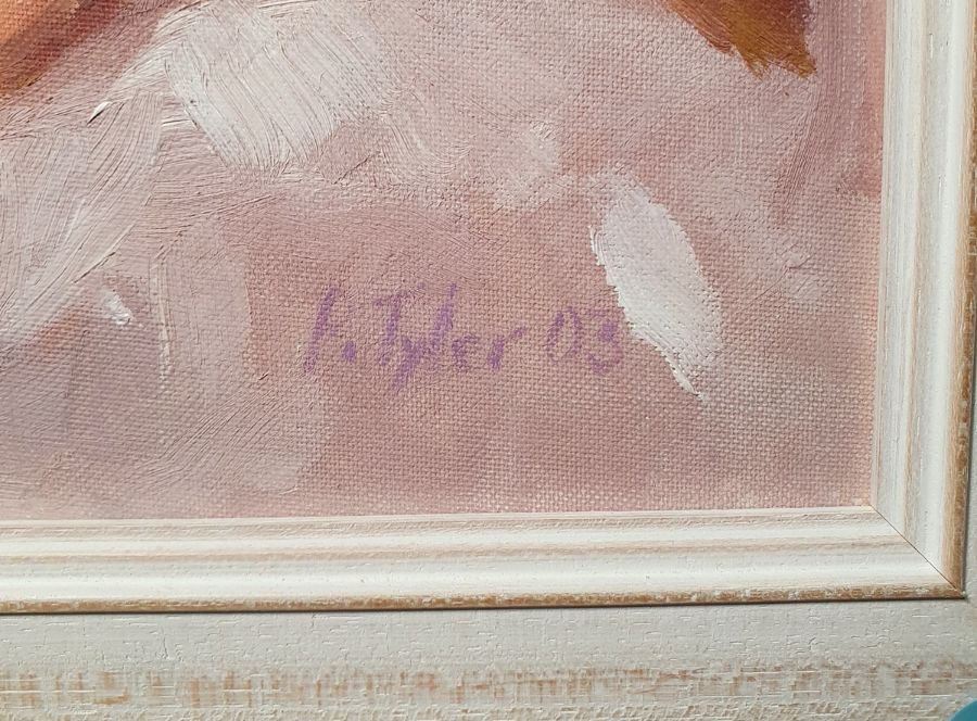 E Tyler  Oil on board  Nude study of female form, signed and dated 03 lower right, 34cm x 22.5cm - Image 3 of 3