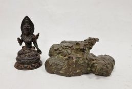 A 20th century bronze sculpture of group of sheep initialed 