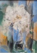 20th century school Oil on panel  Abstract flower in vase, unsigned, 32cm x 22cm