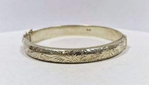 Silver Birmingham hallmarked engraved bangle