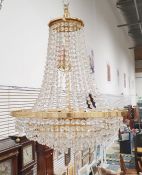 Six light electrolier with glass drop shade