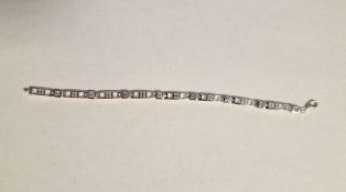 Silver lady's gemstone tennis bracelet