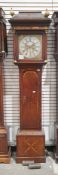 18th century longcase clock by John Glazebrook, Mansfield, the oak case with broken arch door